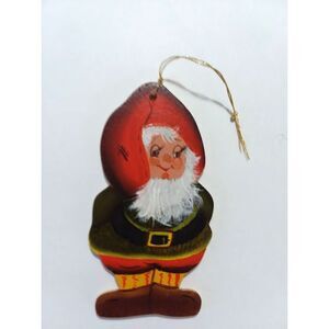 Handmade Wooden Christmas Ornament Ole' a Norwegian Nisse Elf